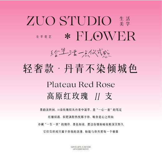 轻奢款鲜花【丹青不染倾城色】高原红玫瑰11支/氛围感仪式感鲜花/情人节鲜花 商品图3