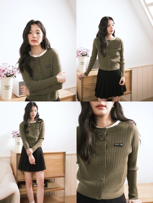 【特惠不退货】诗凡黎圆领针织衫2024秋新款外搭开衫3F8231701 商品图0