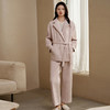金三塔桑蚕丝简约条纹丝绵衣裤套女宽松舒适秋冬保暖家居服套装  YSFFD202 商品缩略图2
