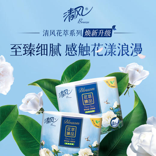 【ZY25】清风有芯卷纸 花萃臻品4层200克*10卷 商品图1