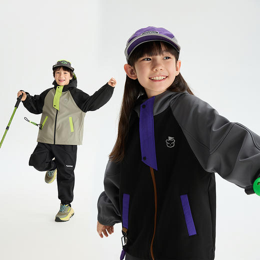 漫画家【铠甲暖壳衣】上学训练骑行户外防水防风内里加绒软壳外套 商品图1