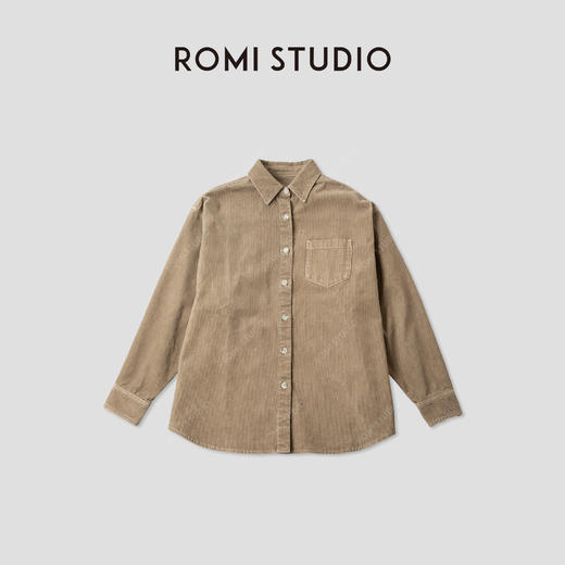 ROMI STUDIO“法式老钱”灯芯绒16支纱线雾感翻领外套 RWCAW86174 商品图0