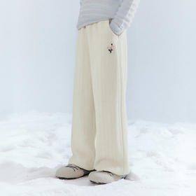 笛莎Deesha 童装女童裤子2025冬新款女童绣花阔腿长裤