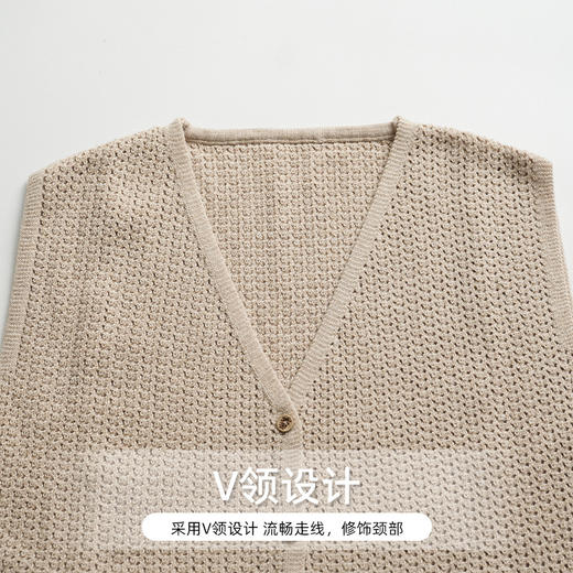 丁摩 真丝针织马甲V领休闲百搭桑蚕丝开衫女JSY170047 商品图2