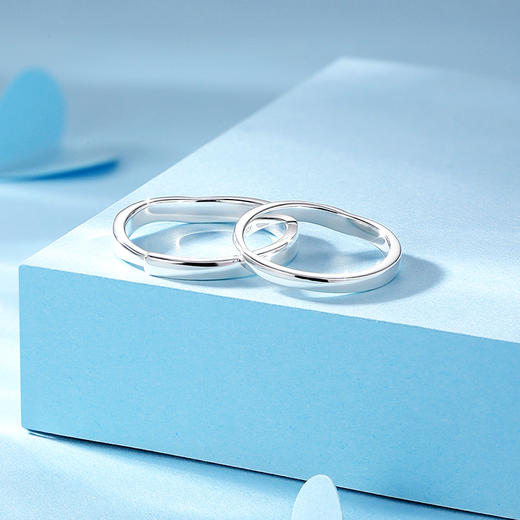 卡蒂罗/KADER 【999足银】 星河流转情侣对戒 简约磨砂设计原创开口素圈一对时尚百搭 商品图10