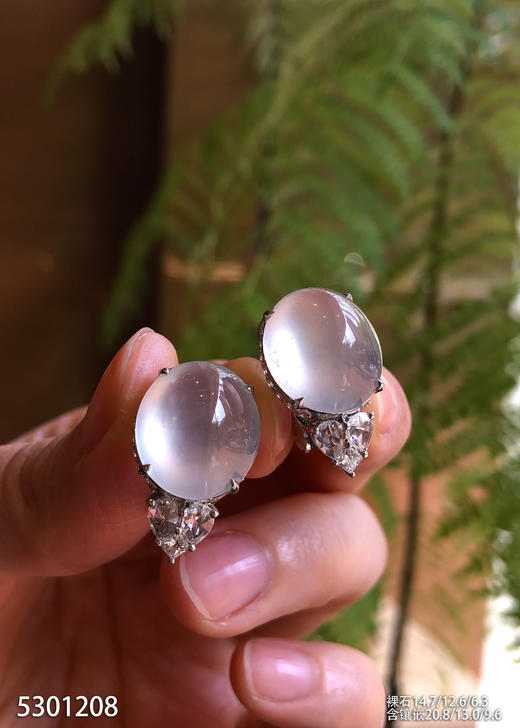 玻璃种蛋面耳钉【5301208】具体价格微信咨询 商品图3