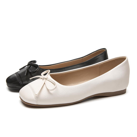 西遇蝴蝶结单鞋女新款秋季百搭通勤瓢鞋芭蕾风圆头浅口平底鞋V1656932 商品图5