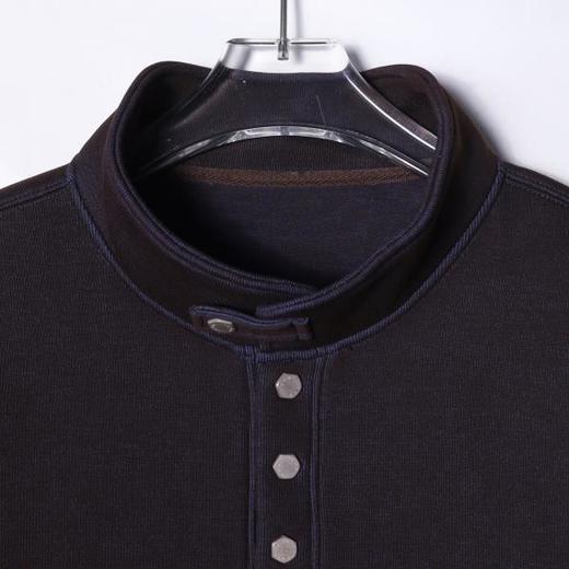 32082SDSA男士秋冬新款痞帅男装潮牌半按扣设计立领卫衣套头时尚上衣 商品图2