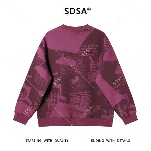 WY1135SDSA男士秋冬新款痞帅男装宽松设计好美式印花字母圆领卫衣百搭潮 商品图5