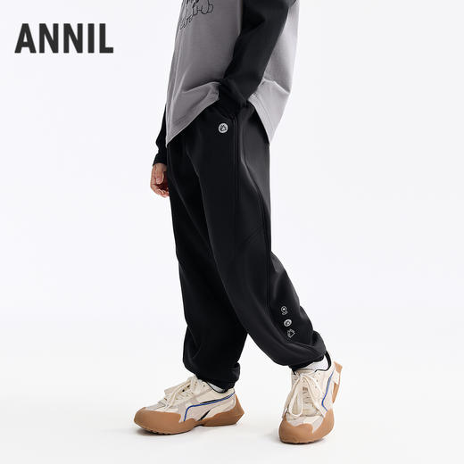 男童全腰梭织夹裤厚裤子冬季新款安奈儿童装EB546604 商品图0