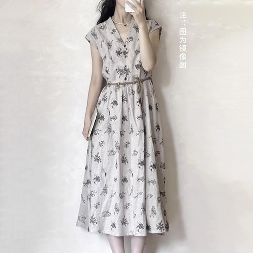 裁缝学苑AH62法式V领苎麻连衣裙纸样女装连肩短袖裙子样板图纸 商品图5