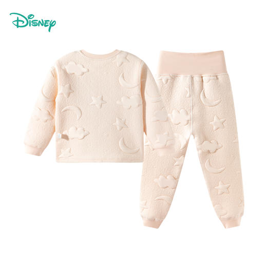 迪士尼三层暖棉2025秋冬新款男女长袖套装星月夹棉压花秋衣裤家居ZD4ET001 商品图6