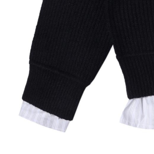 49314SDSA男士秋冬新款痞帅男装设计师简约撞色翻领假两件毛衣时尚百搭 商品图4