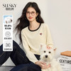 【09/03新品】熙世界可露丽穿搭撞色圆领T恤女士长袖秋季新款爱心刺绣打底上衣 商品缩略图0
