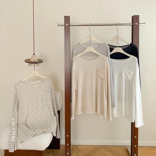 老米优品🎈3-5天！ 《天丝亚麻🍃条纹/纯色 针织tee》慵懒舒适，轻松入秋~T250902A 商品图9