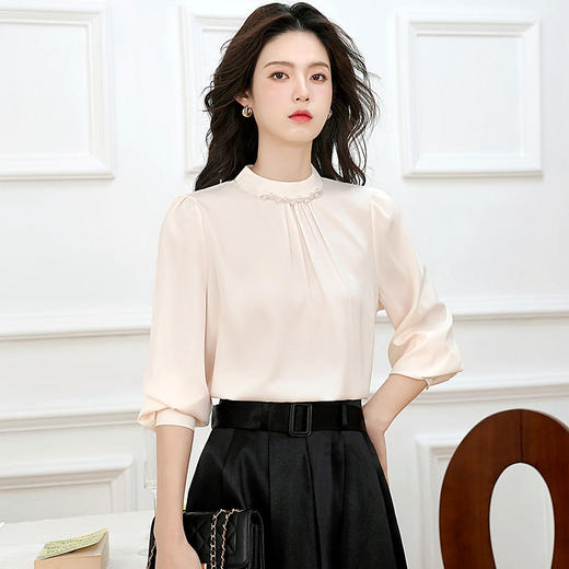 AHM hxe1501法式纯色衬衫气质上衣 商品图3