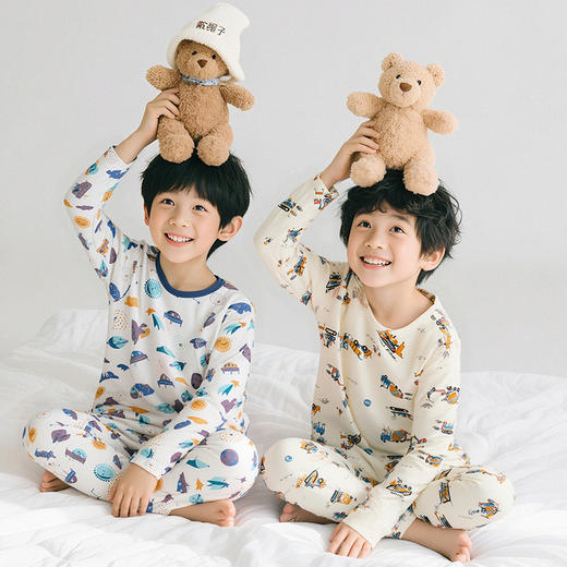 【爆品主推】（2套装）马卡乐儿童保暖内衣秋衣秋裤套装7A级抗菌抗静电暖姜发热套装500925034206 商品图8