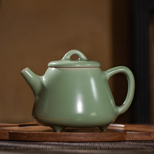 问鼎哥窑豆青高石瓢壶  吉时壶 商品图3