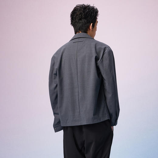 NPC潮牌绵羊毛混纺多口袋拉链翻领夹克秋知识高智风夹克NP57TJ27 商品图3