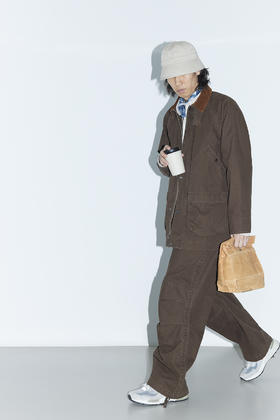 吃茶去chichaqu25全棉洗水做旧伞兵长裤宽松复古休闲工装男女