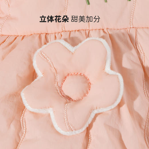 迪士尼童装婴幼儿夹棉连体衣加厚初生儿童连身衣女宝宝冬季ZD4EL011
 商品图11