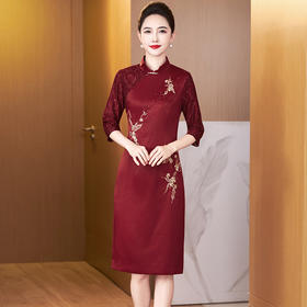 LC 2529旗袍妈妈装婚宴长款复古气质