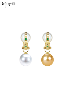 【天猫同款】悦甄 昕绿耳扣款-两戴18K金绿宝石耳夹