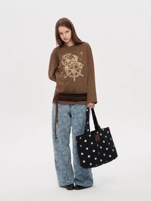 local tag/lt25awk37/cocoa 大容量印花托特包 内置拉链 商品图4