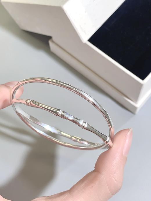 【999足银】卡蒂罗/KADER 竹愿常乐双环手镯 新中式大克重节节高升日常通勤光面素圈 简约百搭轻奢#好运配饰 商品图4