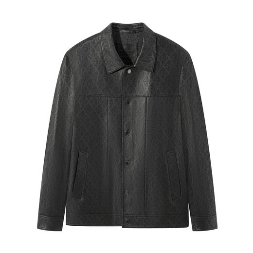 【绵羊皮/满身雕花】柒牌真皮皮衣翻领休闲商务外套秋冬新款男装129J70440 商品图4