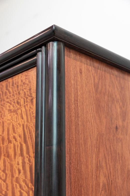 红桥红  家具严选  缅甸花梨（大果紫檀）【嵌紫光檀 125 明式素面 小圆角柜】 商品图5