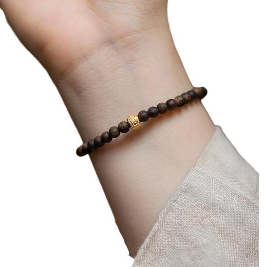 「仅9.9到手！新中式手串」新中式天然奇楠沉香手串文玩男女款文莱沉香扎基拉姆好运手串时尚饰品 商品图4