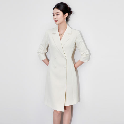 「高货wl」全新升级【铂金会员358/天猫479/差价121】(02459)洛诗琳气质通勤知性连衣裙2025秋季优雅收腰显瘦西装裙女 商品图0