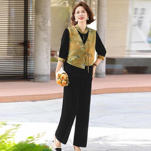 FW 2569中式套装洋气国风减龄气质复古两件套 商品图0