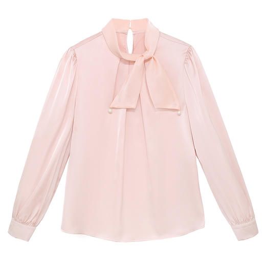 AHM hxe1514法式温柔领口蝴蝶结衬衫复古垂感通勤上衣 商品图4