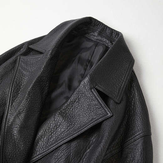 ROMI STUDIO“酷飒姿意”新西兰起泡肌理羊皮腰带皮风衣RWCAWG4874 商品图2