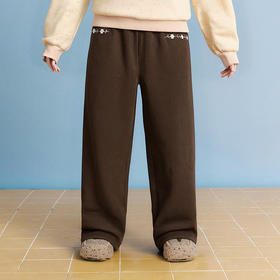 笛莎Deesha 童装女童裤子2025冬新款女童绣花大口袋休闲锥形裤