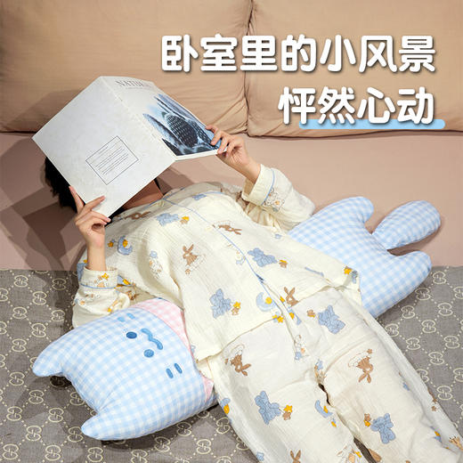 自然醒格子方巾喵长条睡觉抱枕QYL 商品图8