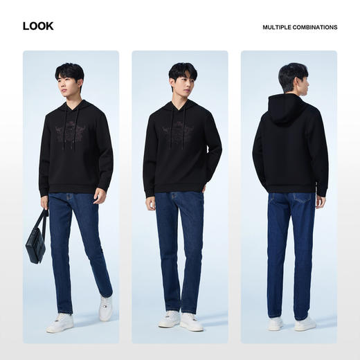 【国风连帽卫衣】柒牌男装2025秋季新品中华立领青年长袖套头卫衣129W70130 商品图3