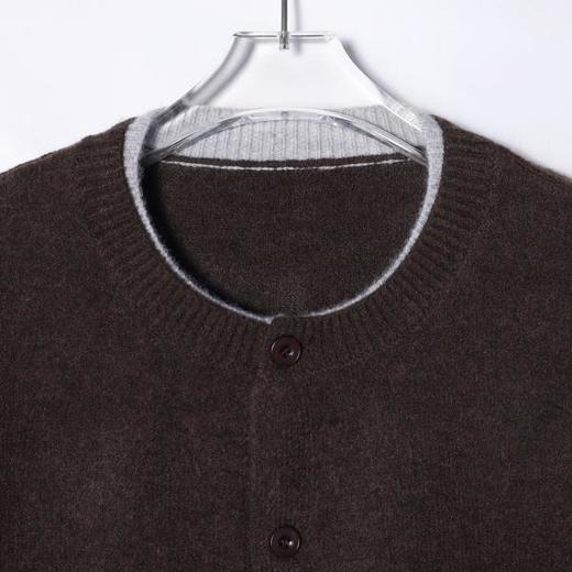 42516SDSA男士秋冬新款痞帅男装复古撞色纽扣开衫假两件针织衫百搭毛衣 商品图1