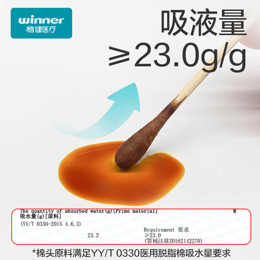【ZY25】稳健医用灭菌消毒棉签棒 5支*20袋/套 商品图1