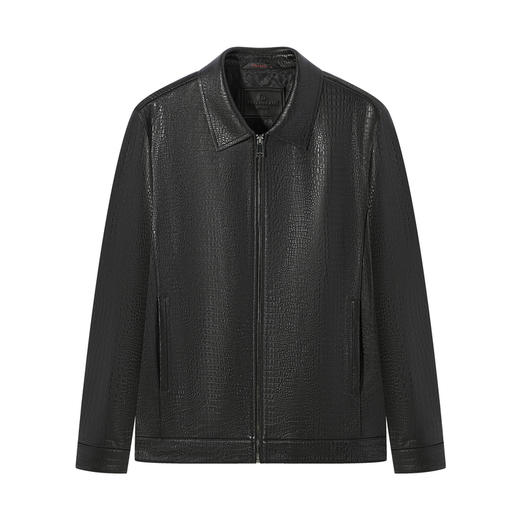 【仿鳄鱼纹】柒牌男装真皮皮衣2025秋季新品防风翻领拉链朋克外套129J70580 商品图4