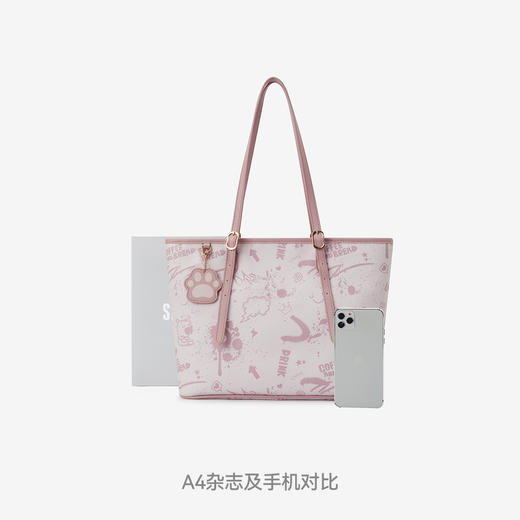 森马包包女托特包艺术感涂鸦印花手提包2025新款单肩包大容量小众 商品图4
