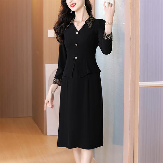 AHM bynz6605职场干练风连衣裙收腰设计感裙 商品图3