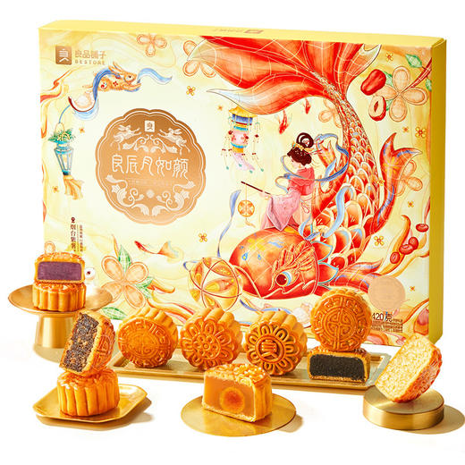 良品铺子2025年中秋月饼礼盒装礼品广式传统糕点蛋黄白莲蓉豆沙 商品图4