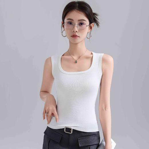 雀说纯棉吊带背心女内衣内搭宽肩工字打底上衣修身纯色无袖T恤AL 商品图1