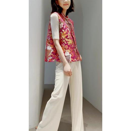 高定款！一片式剪裁真丝垂顺显瘦百搭空气裤 日本宾霸铜氨丝 微阔腿直筒裤，修身又显瘦，松紧高弹平整腰头，上身不鼓包，细竖条纹，随性垂顺，藏肉显瘦不松垮 商品图7