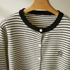 雀说经典简约黑白条纹针织衫女新款百搭时髦开衫毛衣AL57077 商品缩略图1