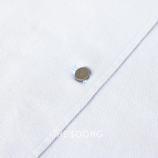 THESOONG|"定染你的“蓝调时刻”纯棉酵磨洗水灯芯绒领中长款外套HBKZ7506 商品图2