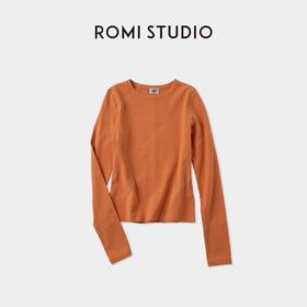 ROMI STUDIO“权威长袖”棉质修身弹力舒适短款长袖T恤 RWCAST5306